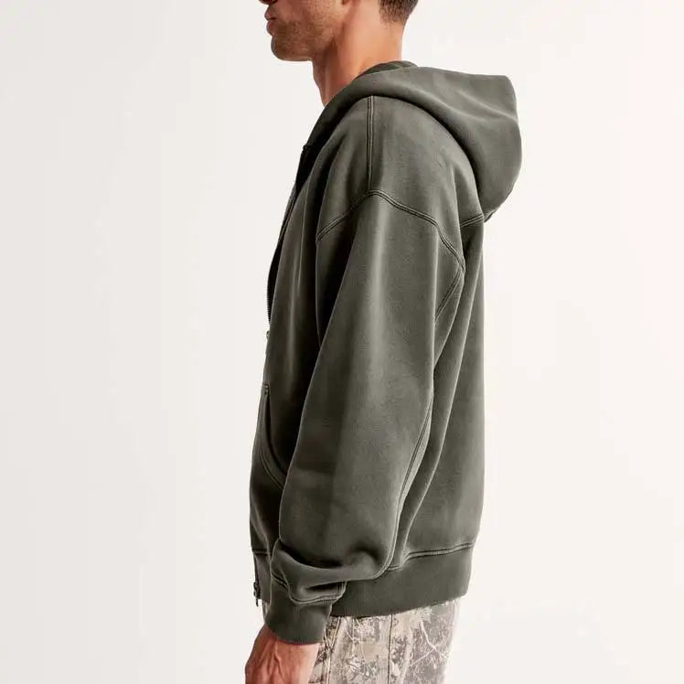 Thick Cotton Oversized Vintage Stone Acid Wash D Hoodie for Men