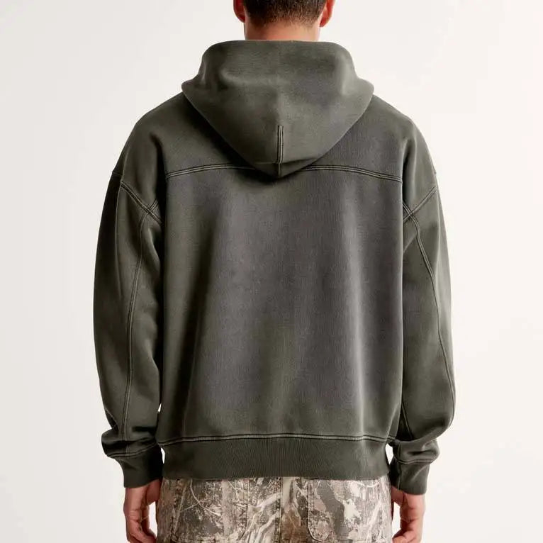 Thick Cotton Oversized Vintage Stone Acid Wash D Hoodie for Men