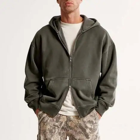 Thick Cotton Oversized Vintage Stone Acid Wash D Hoodie for Men