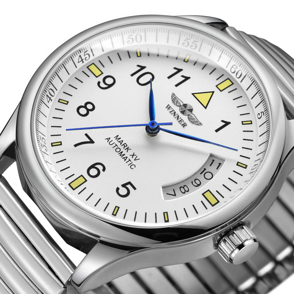 Winner Watches for Men Fashion Automatic Mechanical Simple Stainless Steel Practical Spring Bracelet Watch