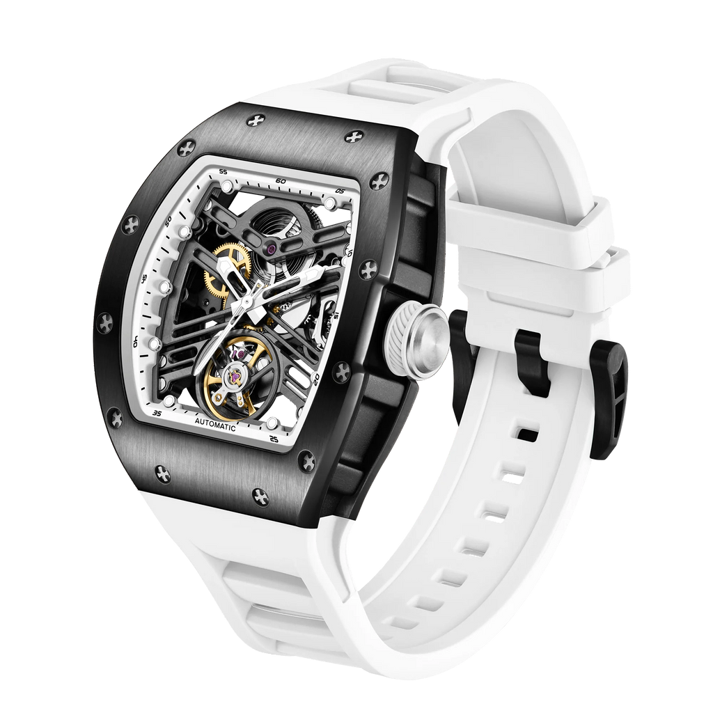 Automatic Men Mechanical Watch 190G Stainless Steel Case Waterproof Tourbillon Business Watch