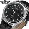 T-winner  Simple Slim Skeleton Quality Luminous Automatic Mechanical Watch for Men