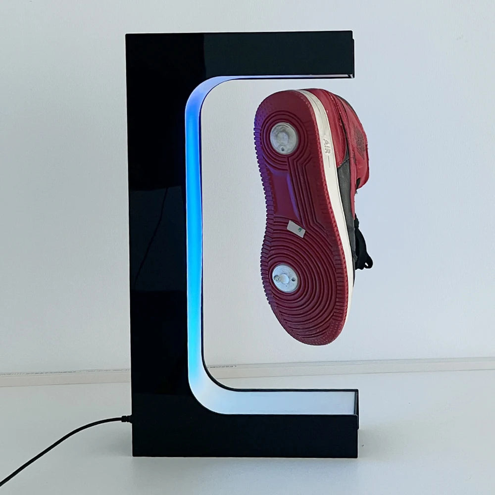 Magnetic Floating Levitating Shoe Display with Multicolor LED Lighting