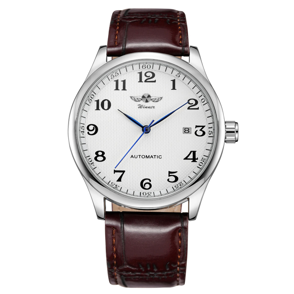 T-winner  Simple Slim Skeleton Quality Luminous Automatic Mechanical Watch for Men