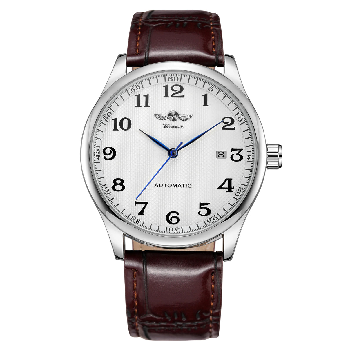 T-winner  Simple Slim Skeleton Quality Luminous Automatic Mechanical Watch for Men
