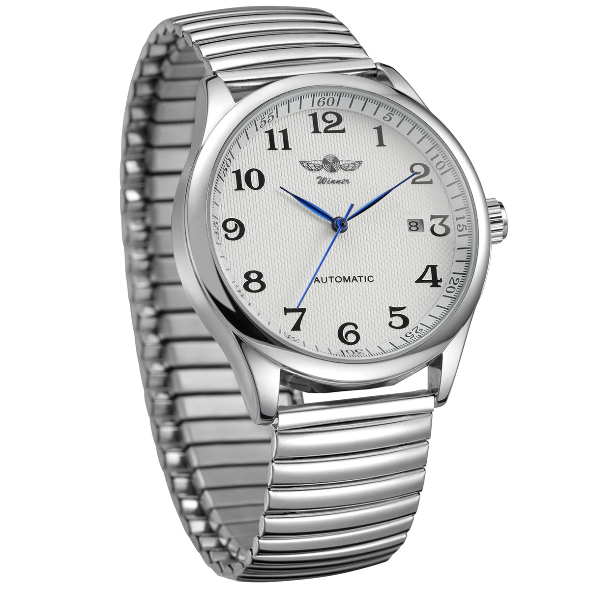 Winner Watches for Men Fashion Automatic Mechanical Simple Stainless Steel Practical Spring Bracelet Watch