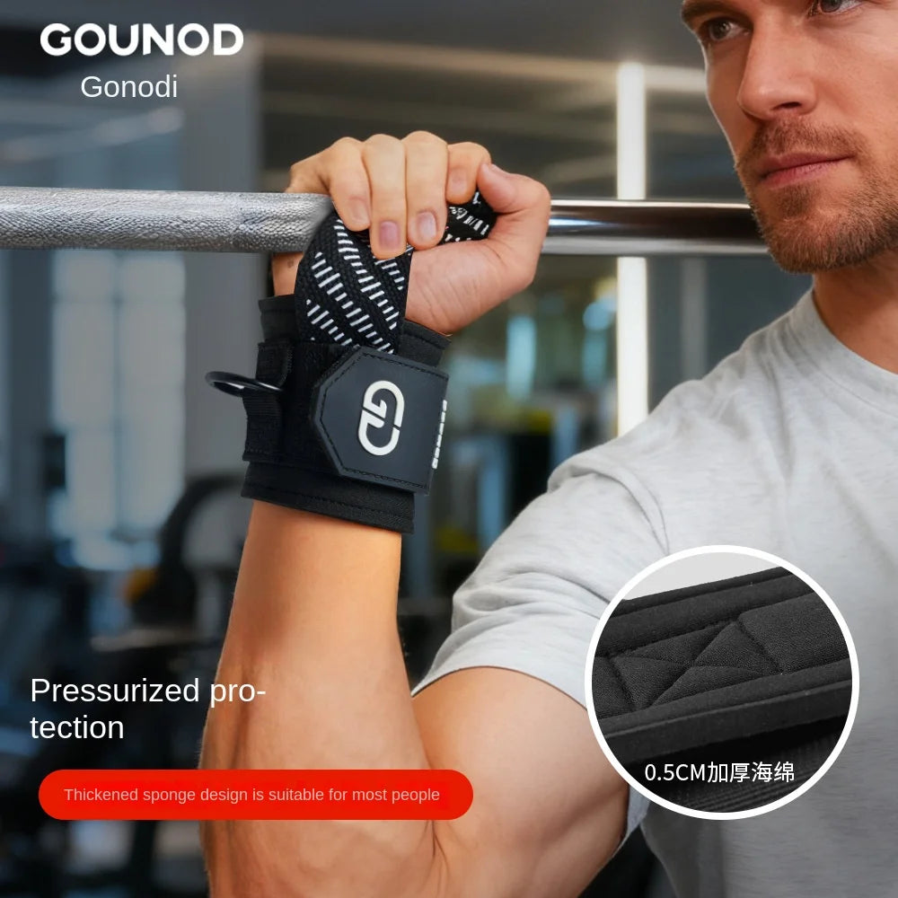 GOUNOD New Nylon Lifting Straps Compression Sports Wrist Wraps Herringbone Pattern Protection Professional