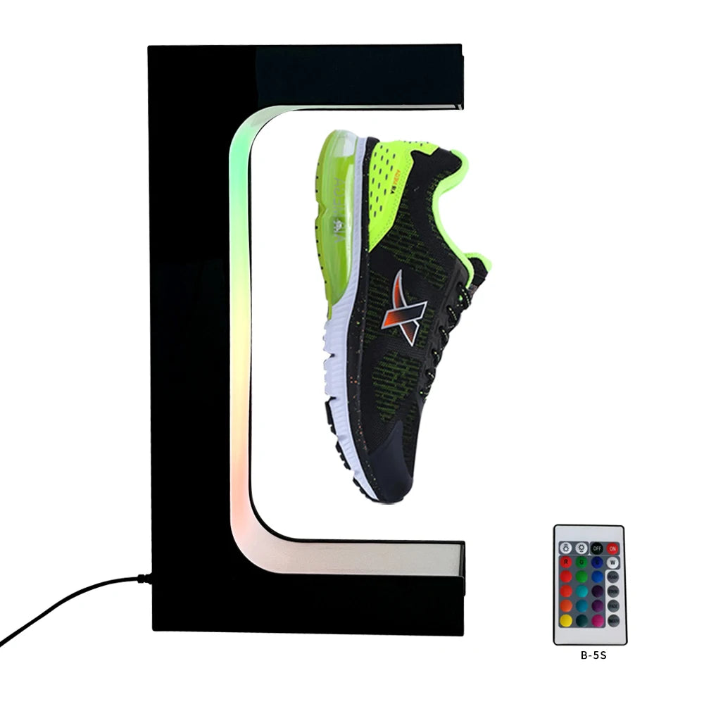Magnetic Floating Levitating Shoe Display with Multicolor LED Lighting