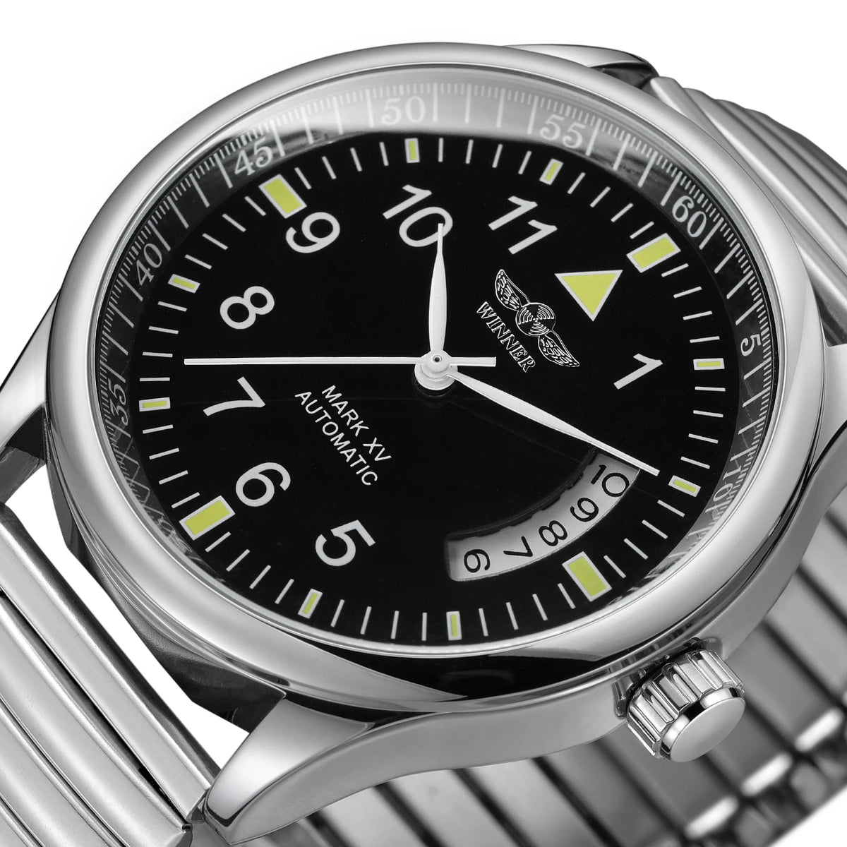 Winner Watches for Men Fashion Automatic Mechanical Simple Stainless Steel Practical Spring Bracelet Watch
