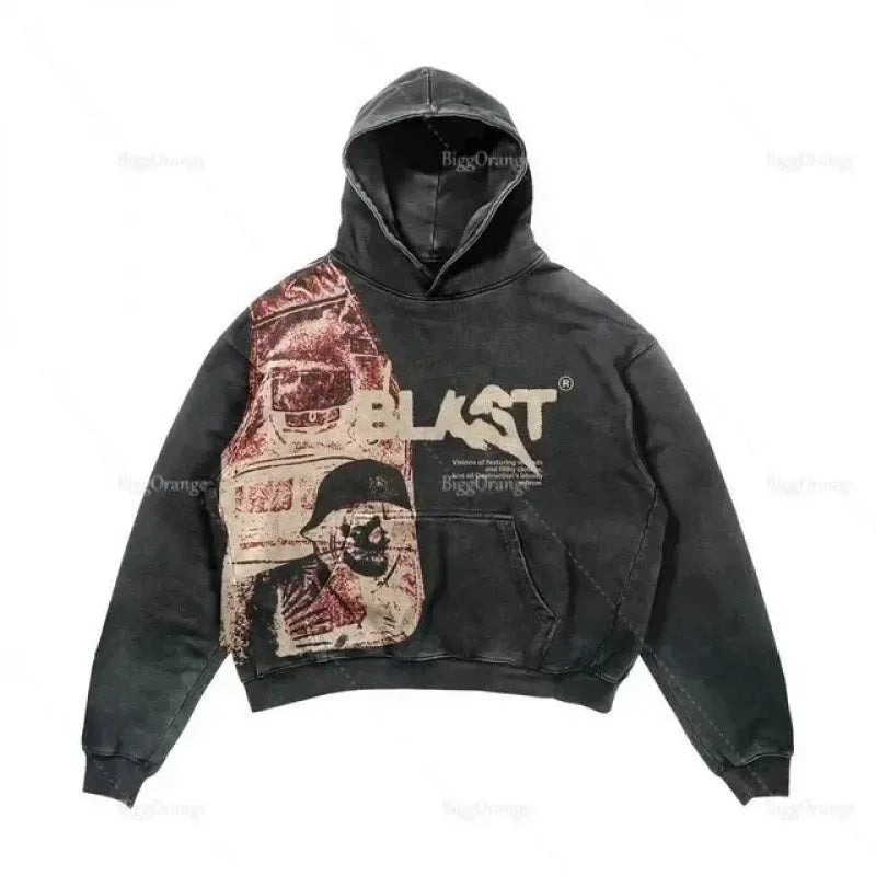 Men's Fleece Hoodie Cotton  Oversized Boxy Fit Cropped Hoodies