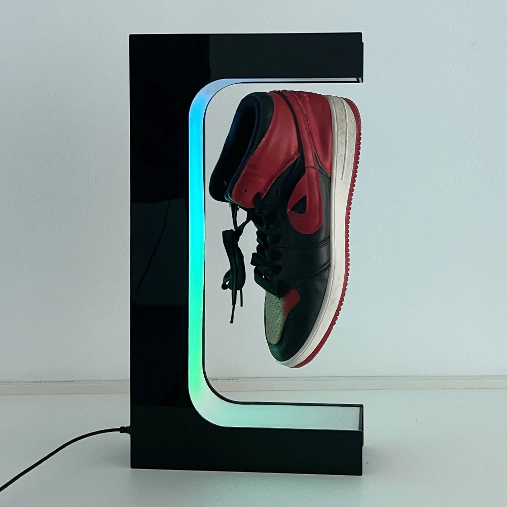 Magnetic Floating Levitating Shoe Display with Multicolor LED Lighting