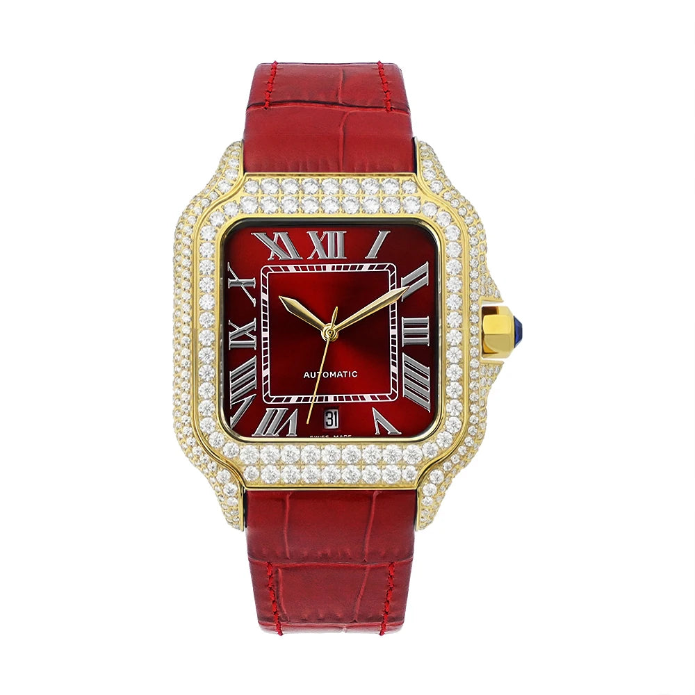 Iced Out Watch Arabian  Studded Wrist Gift Pass Diamond Tester