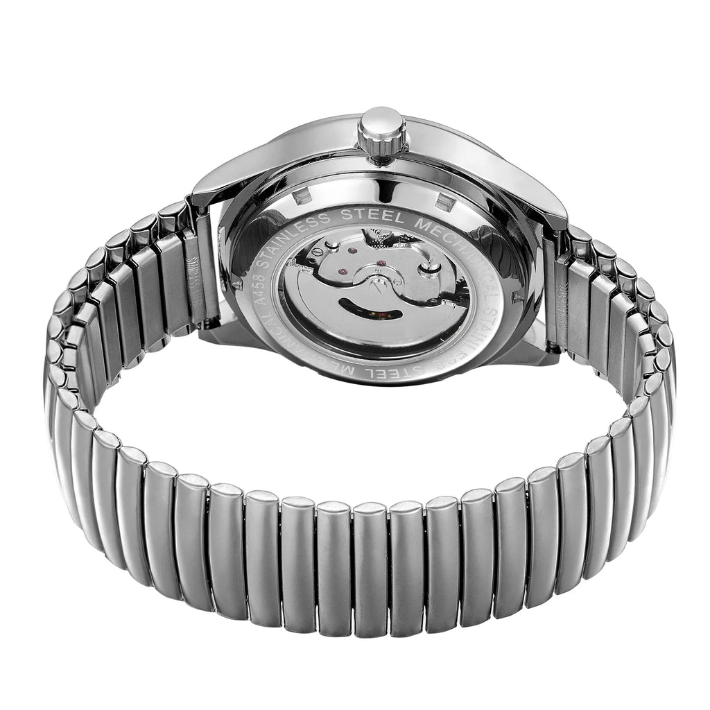 Winner Watches for Men Fashion Automatic Mechanical Simple Stainless Steel Practical Spring Bracelet Watch