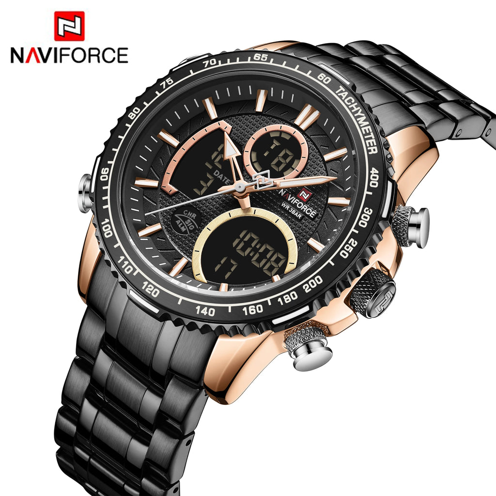 NAVIFORCE 9182  Morden Style  Men Watches Stainless Steel