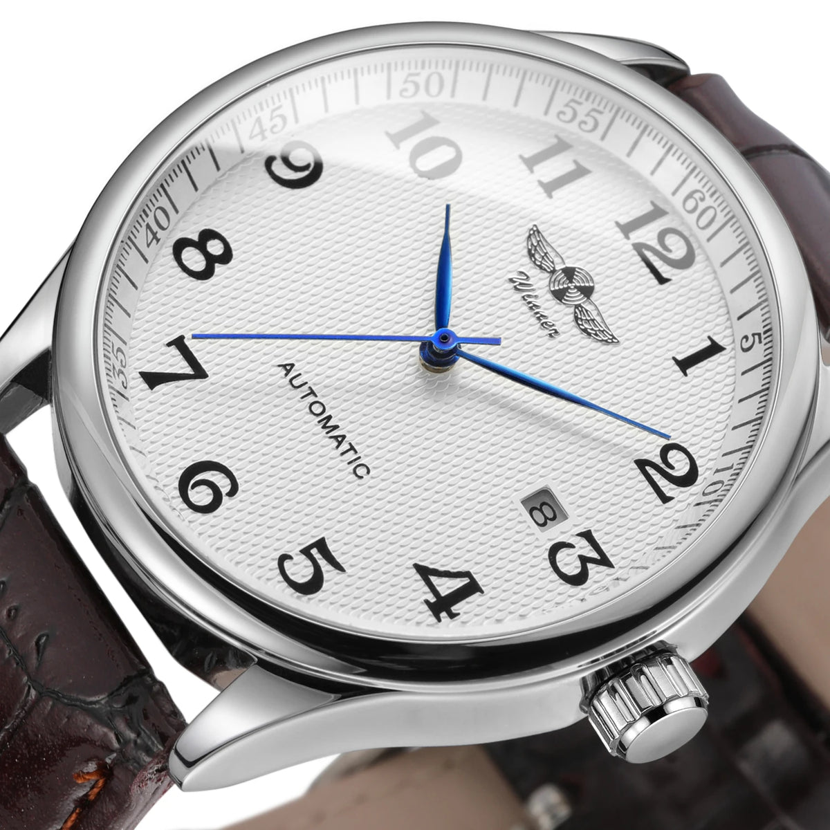 T-winner  Simple Slim Skeleton Quality Luminous Automatic Mechanical Watch for Men