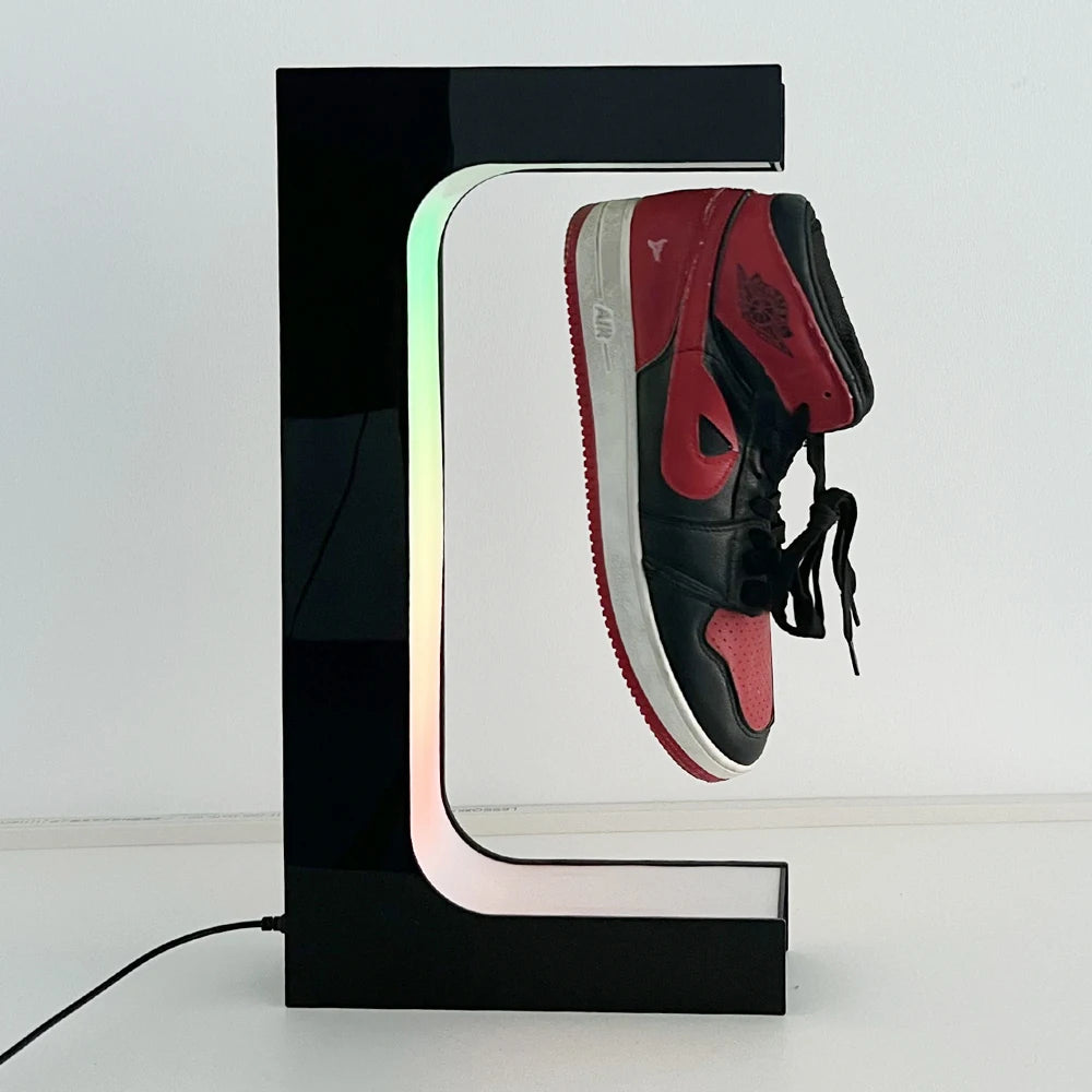 Magnetic Floating Levitating Shoe Display with Multicolor LED Lighting