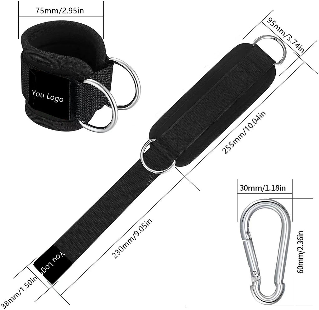 Fitness Weight Workout Cable Ankle Straps for Cable Machines