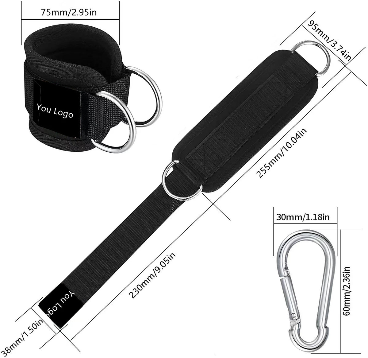Fitness Weight Workout Cable Ankle Straps for Cable Machines
