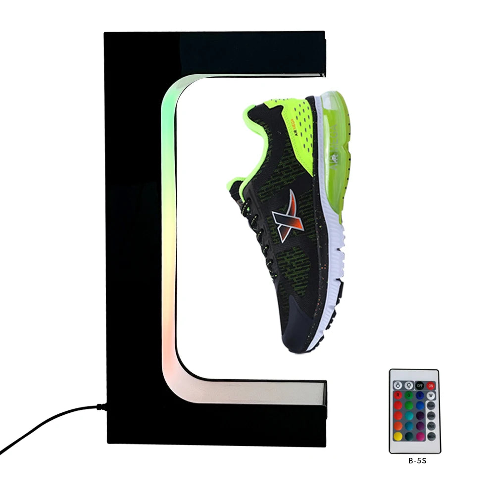 Magnetic Floating Levitating Shoe Display with Multicolor LED Lighting