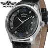 T-winner  Simple Slim Skeleton Quality Luminous Automatic Mechanical Watch for Men