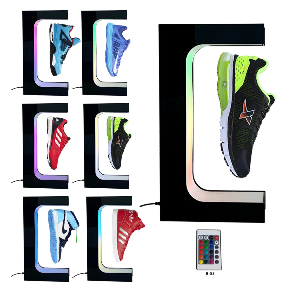 Magnetic Floating Levitating Shoe Display with Multicolor LED Lighting
