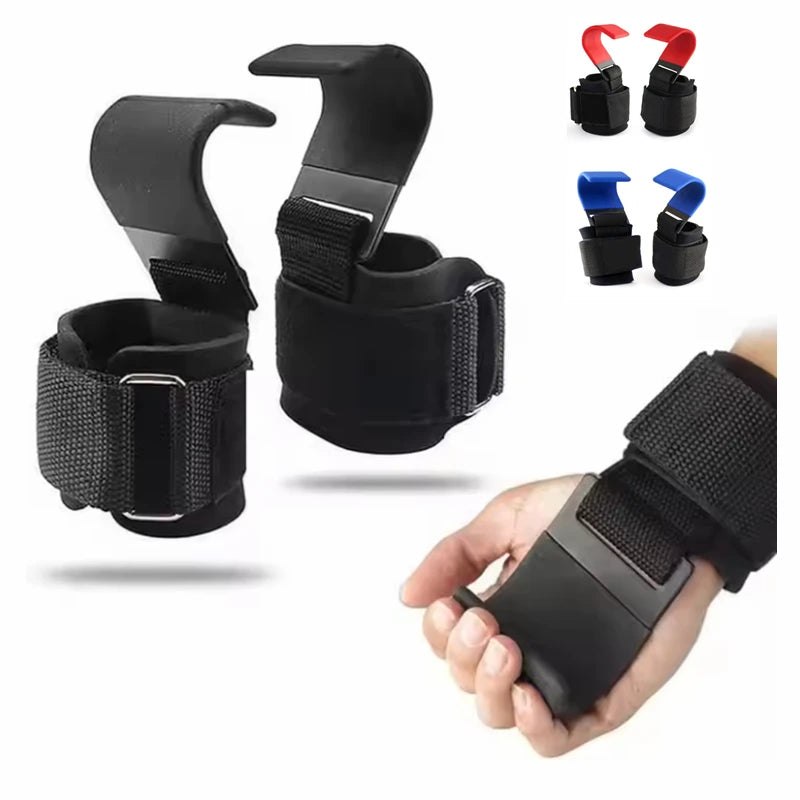 Weight Lifting Hooks Heavy Duty Lifting Wrist Straps Pull up Deadlift Straps Power Lifting Grips Padded Workout Straps