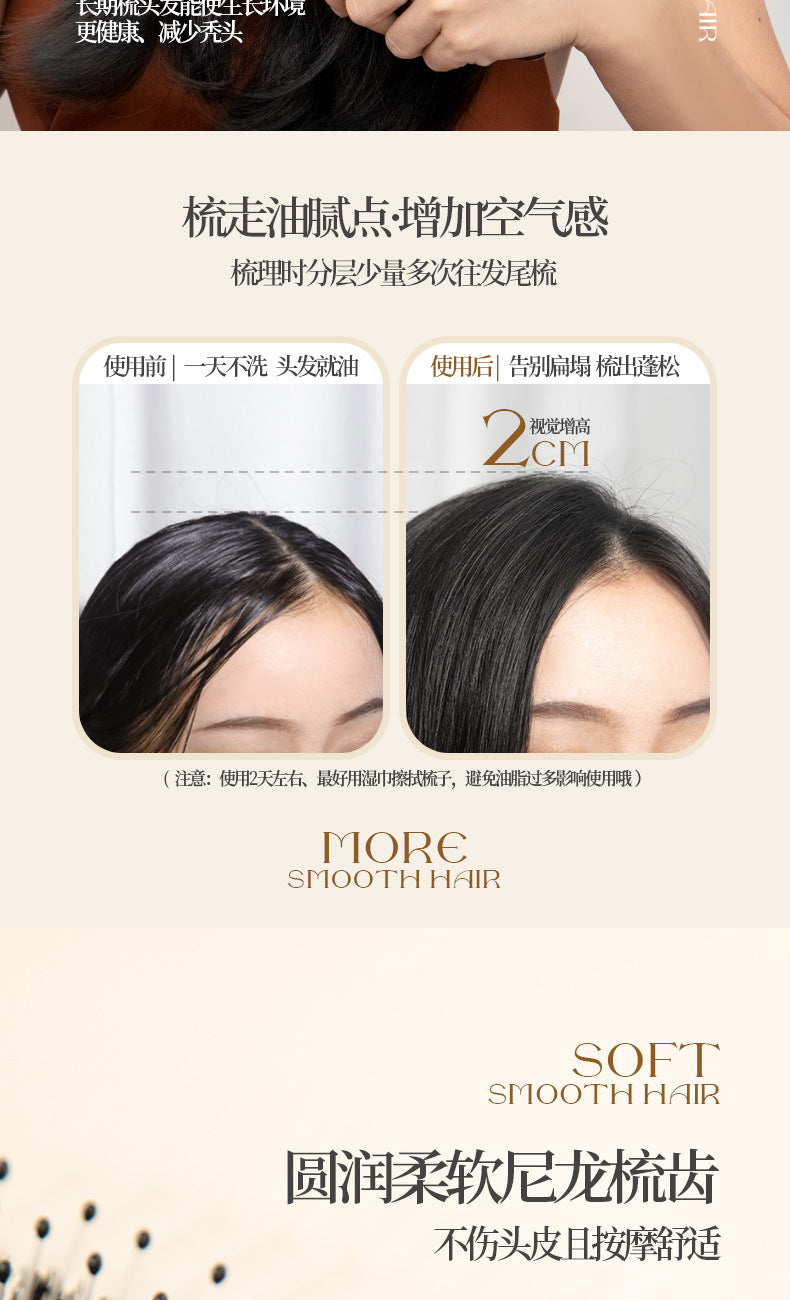 Natural Boar Bristle Air Cushion Comb Air Bag Massage Comb Scalp Meridian Fluffy Bamboo Comb Beech Wood Comb