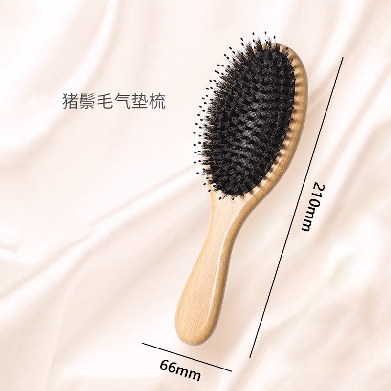 Natural Boar Bristle Air Cushion Comb Air Bag Massage Comb Scalp Meridian Fluffy Bamboo Comb Beech Wood Comb