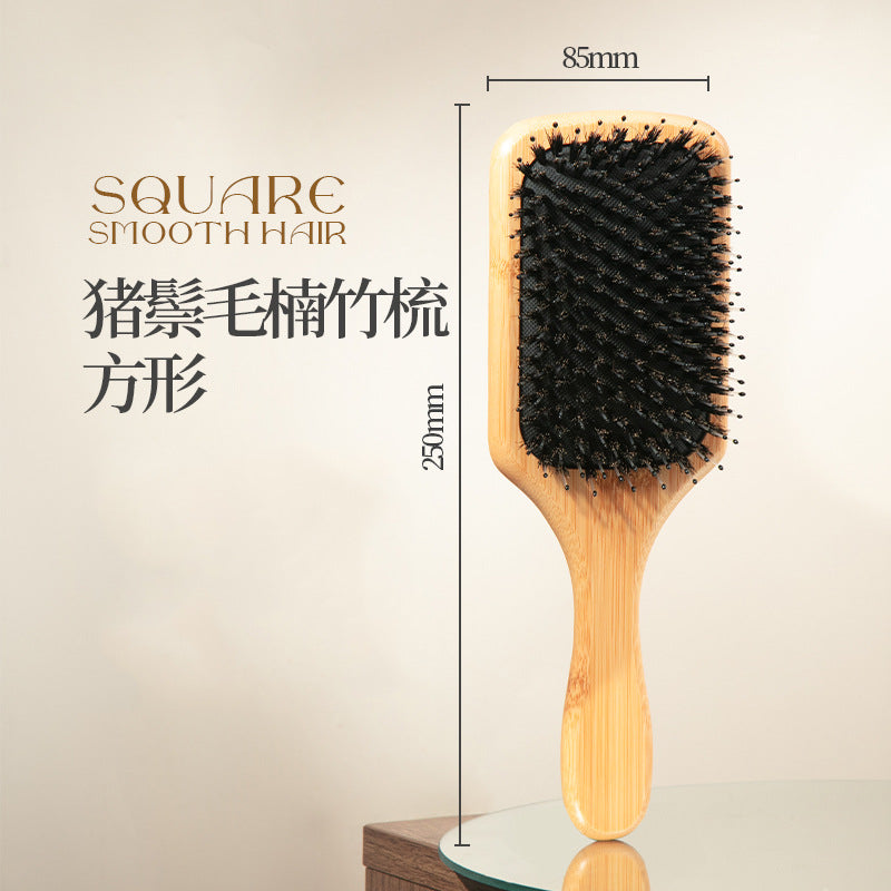Natural Boar Bristle Air Cushion Comb Air Bag Massage Comb Scalp Meridian Fluffy Bamboo Comb Beech Wood Comb