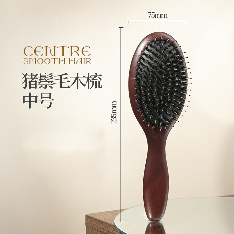 Natural Boar Bristle Air Cushion Comb Air Bag Massage Comb Scalp Meridian Fluffy Bamboo Comb Beech Wood Comb
