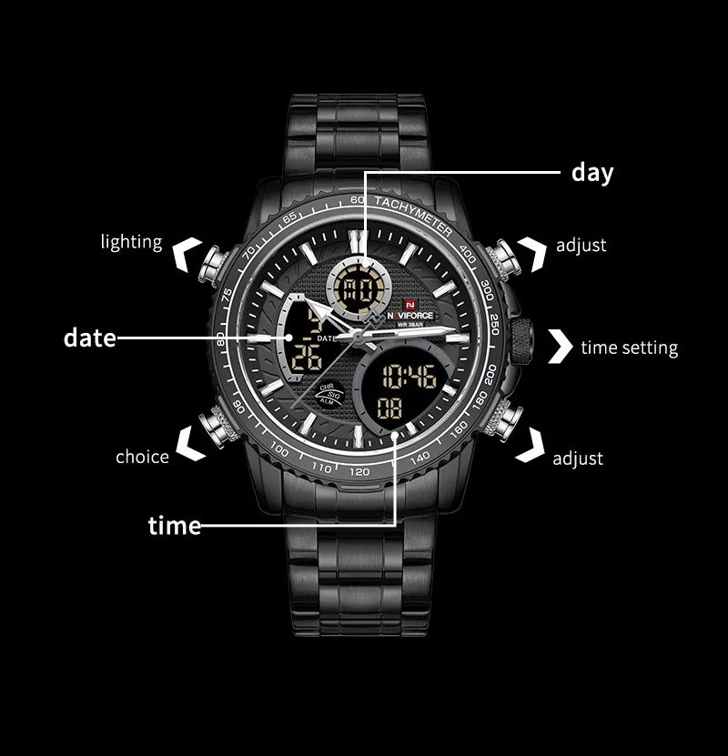 NAVIFROCE Men watches Luminous Business Fashion Man Watch Waterproof Military Watch