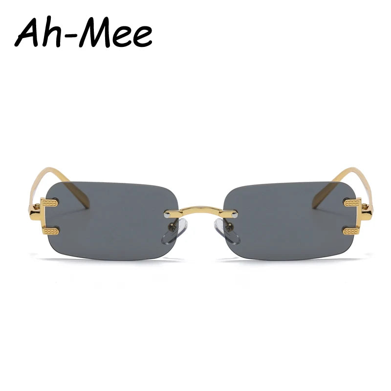 Protective Glasses New Rimless Rectangle Metal Frames Sunglasses Women Fashion
