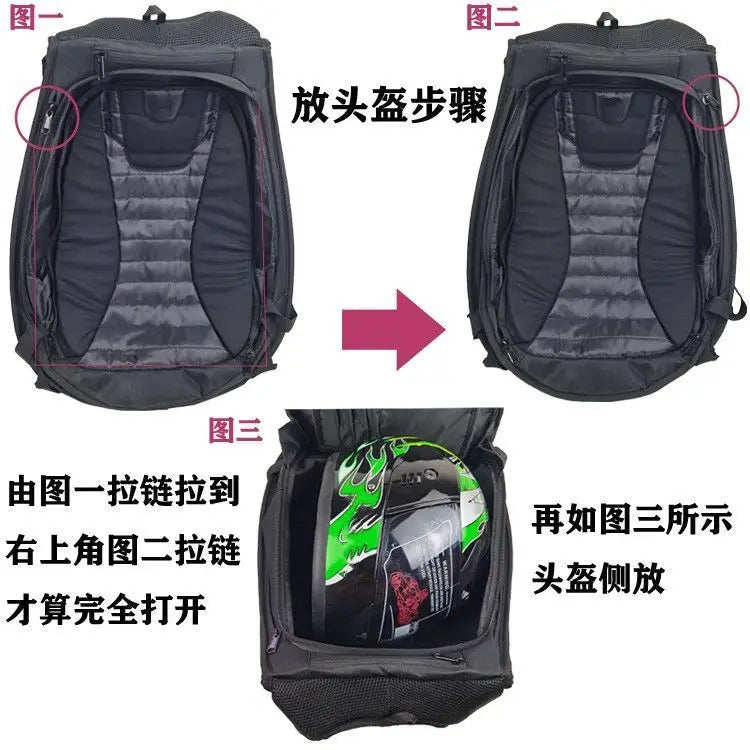 Moto Racing  bag Motocross Carbon Fiber Backpack Waterproof Motorcycle Hard Shell Backpacks