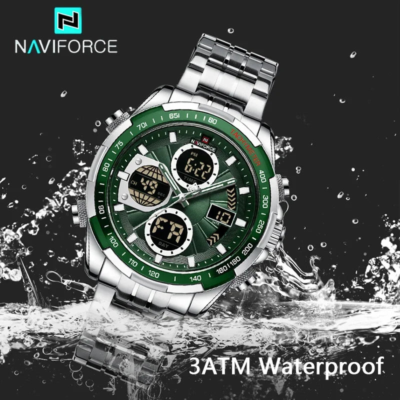 NAVIFORCE Mens Watches Stainless Steel Waterproof