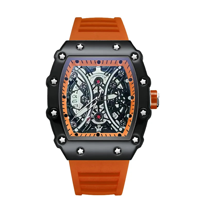 Men's Watch Light Luxury Brand Wine Barrel dial Fashionable Night Glow Sports Watch