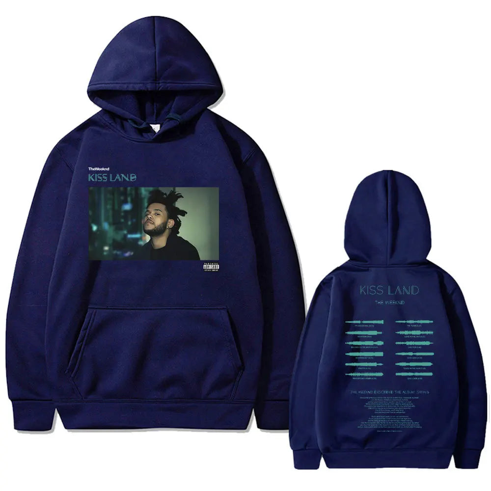 Weeknd Kiss Land Double Sided print men‘s Autumn fleece Hoodie Regular fit