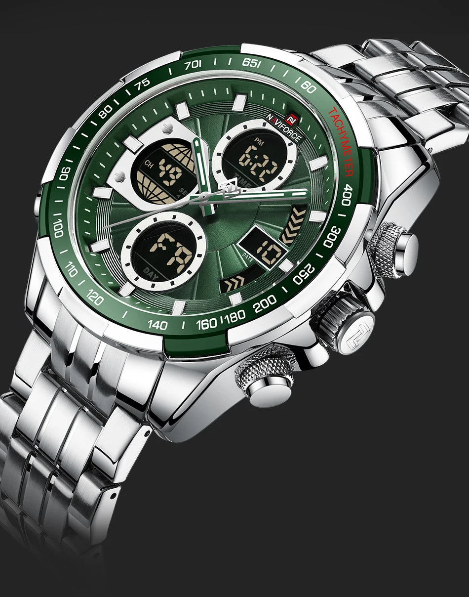 NAVIFORCE Mens Watches Stainless Steel Waterproof