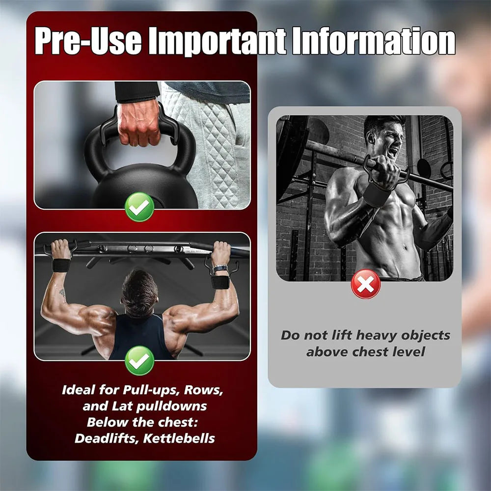 Widen Weight Lifting Hook Grips Wrist Wraps Non-slip Rubber Coating Gym Fitness Hook Weight Strap Pull-Ups Power Lifting Glove