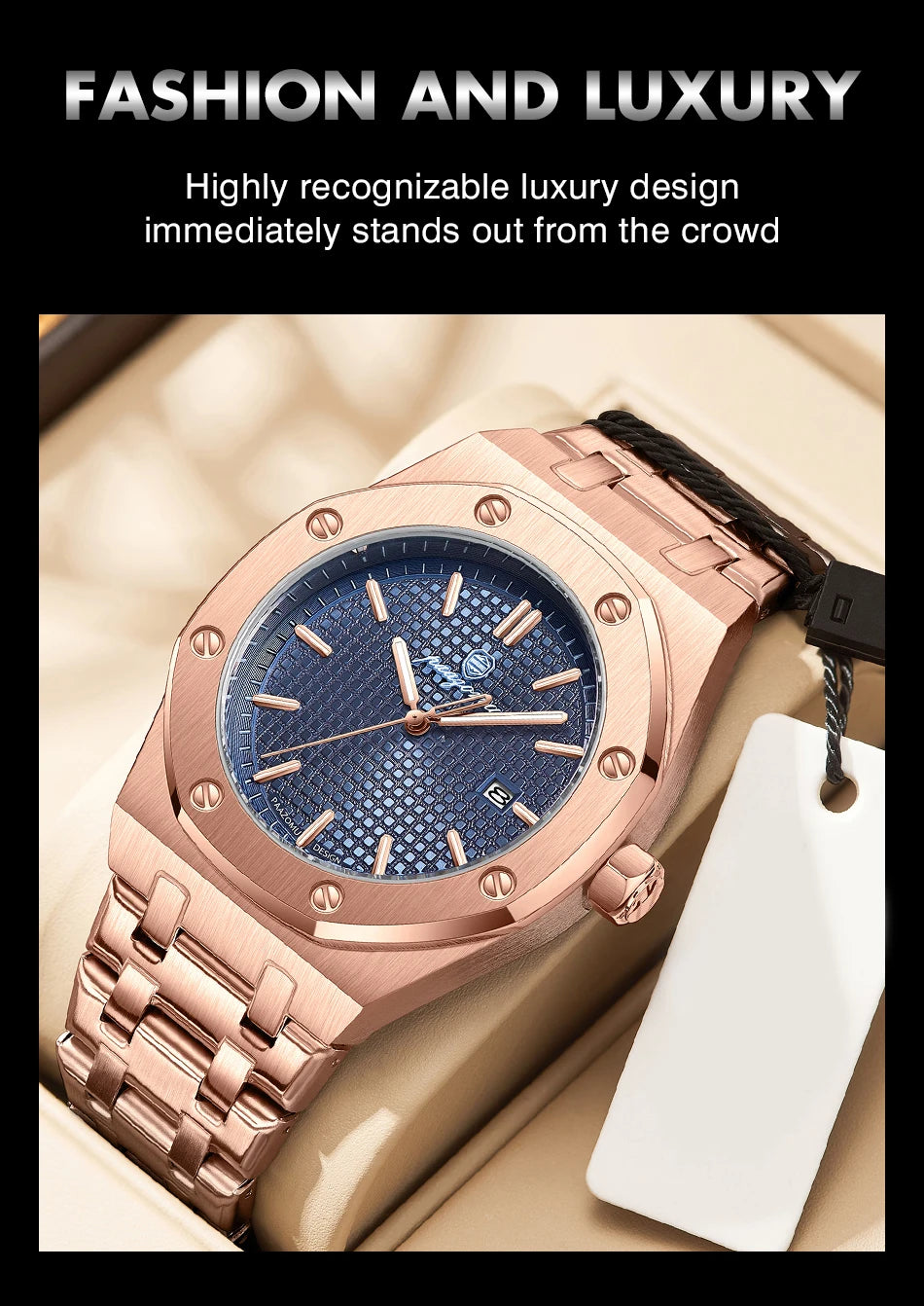 PAAZOMU Business Man Waterproof Watch stainless steel