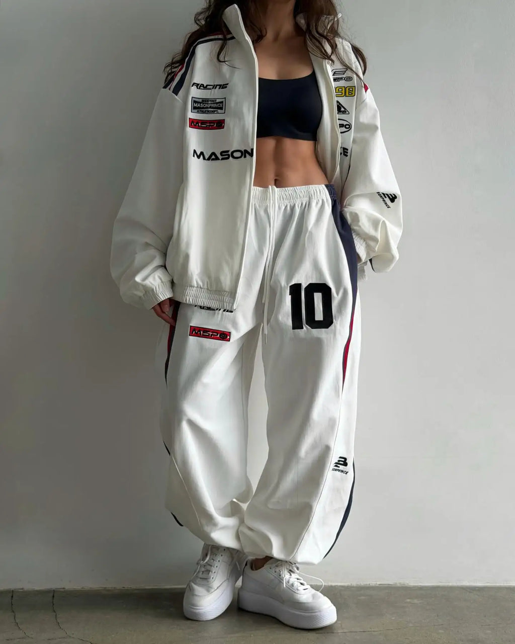 Vintage Motorcycle Unisex’s Street Bomber Sports Jacket &Jogging Pants 2-piece Set