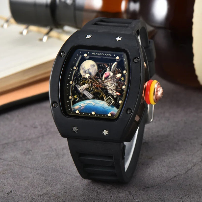 Fashion Tonneau Men Watch Luxury Luminous Waterproof Date Sport Quartz Watches Men Steel Band Men Wristwatch Relogio Masculino