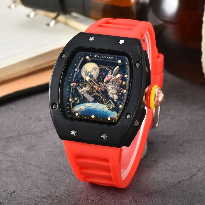 Fashion Tonneau Men Watch Luxury Luminous Waterproof Date Sport Quartz Watches Men Steel Band Men Wristwatch Relogio Masculino