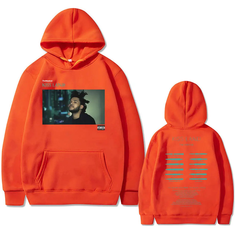 Weeknd Kiss Land Double Sided print men‘s Autumn fleece Hoodie Regular fit