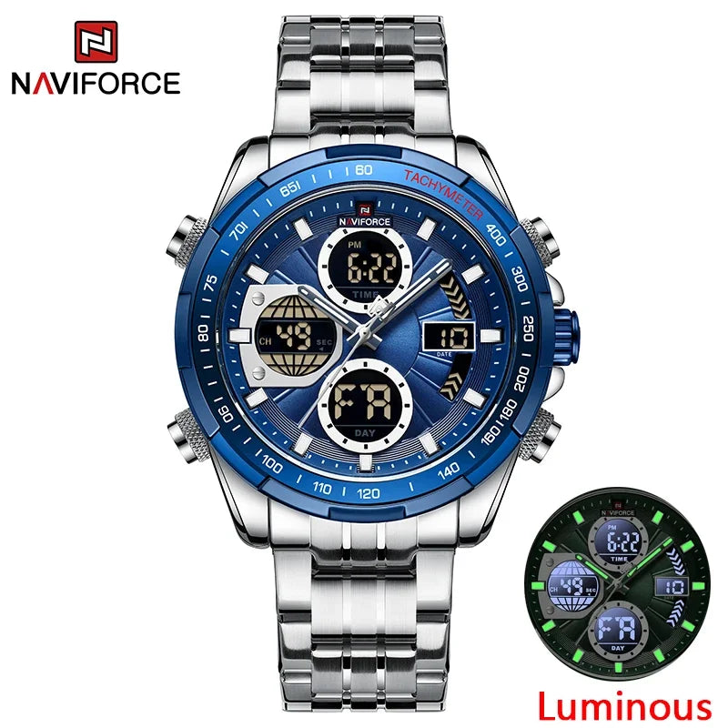 NAVIFORCE Mens Watches Stainless Steel Waterproof