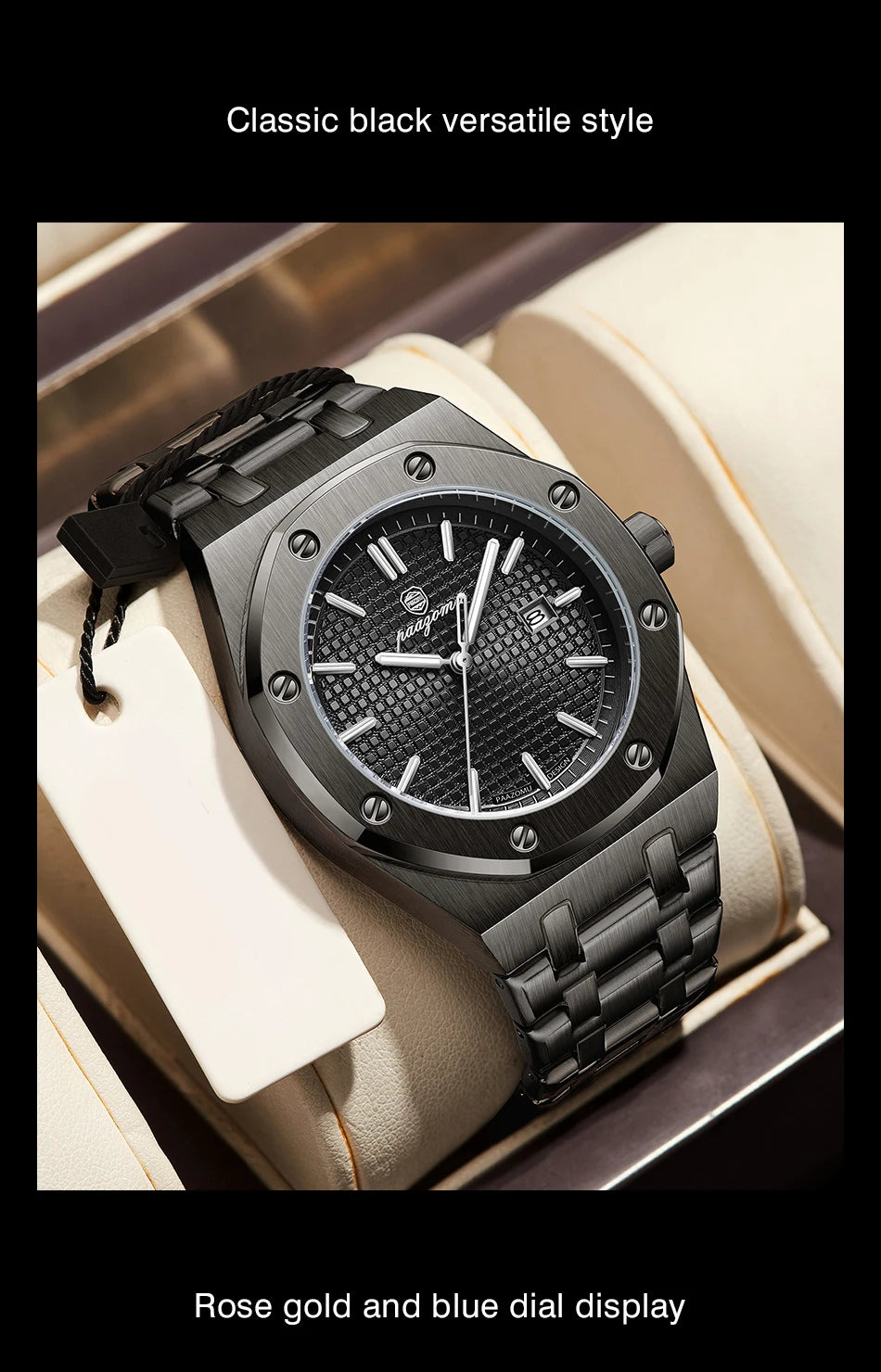PAAZOMU Business Man Waterproof Watch stainless steel