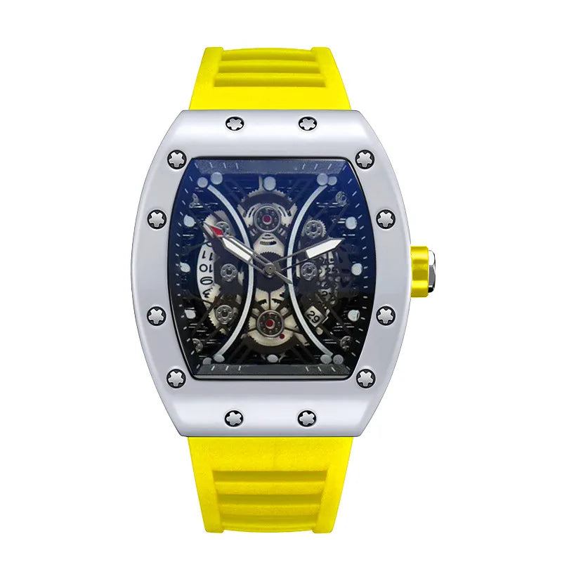 Men's Watch Light Luxury Brand Wine Barrel dial Fashionable Night Glow Sports Watch