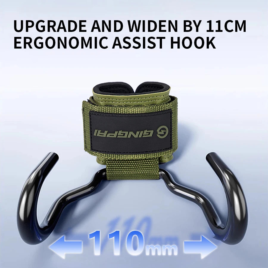Weight Lifting Hook Grips With Hand-Bar Wrist Straps Gym Workout Powerlifting Heavy Duty Pull-ups Hooks Grips Fitness Gloves