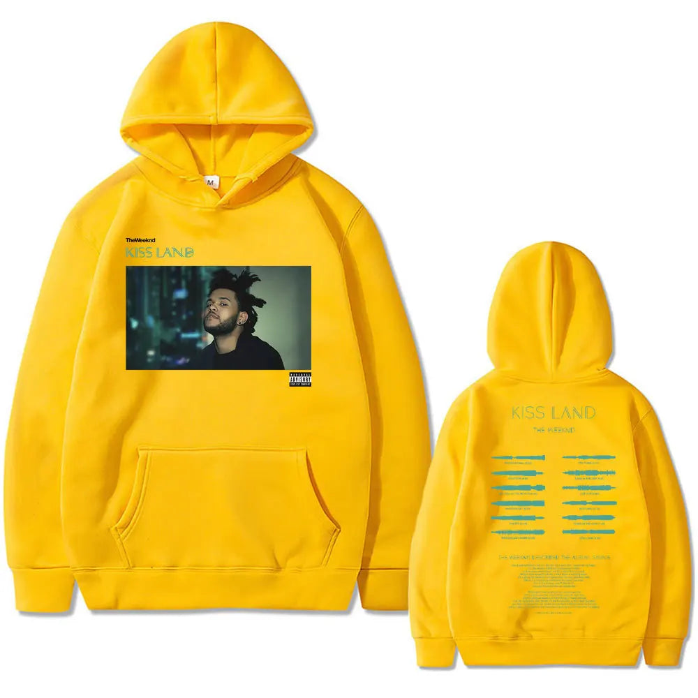 Weeknd Kiss Land Double Sided print men‘s Autumn fleece Hoodie Regular fit