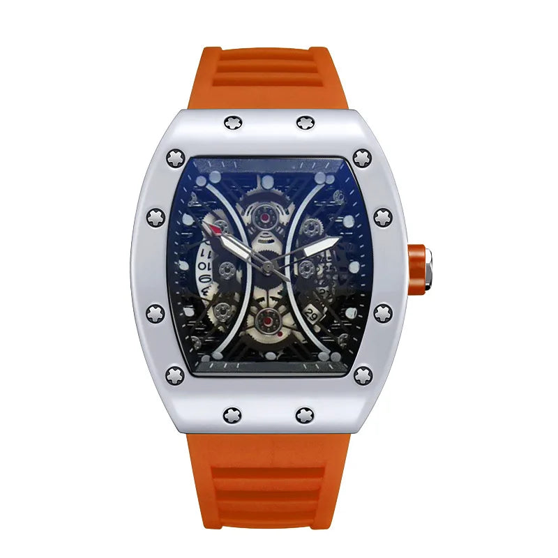 Men's Watch Light Luxury Brand Wine Barrel dial Fashionable Night Glow Sports Watch