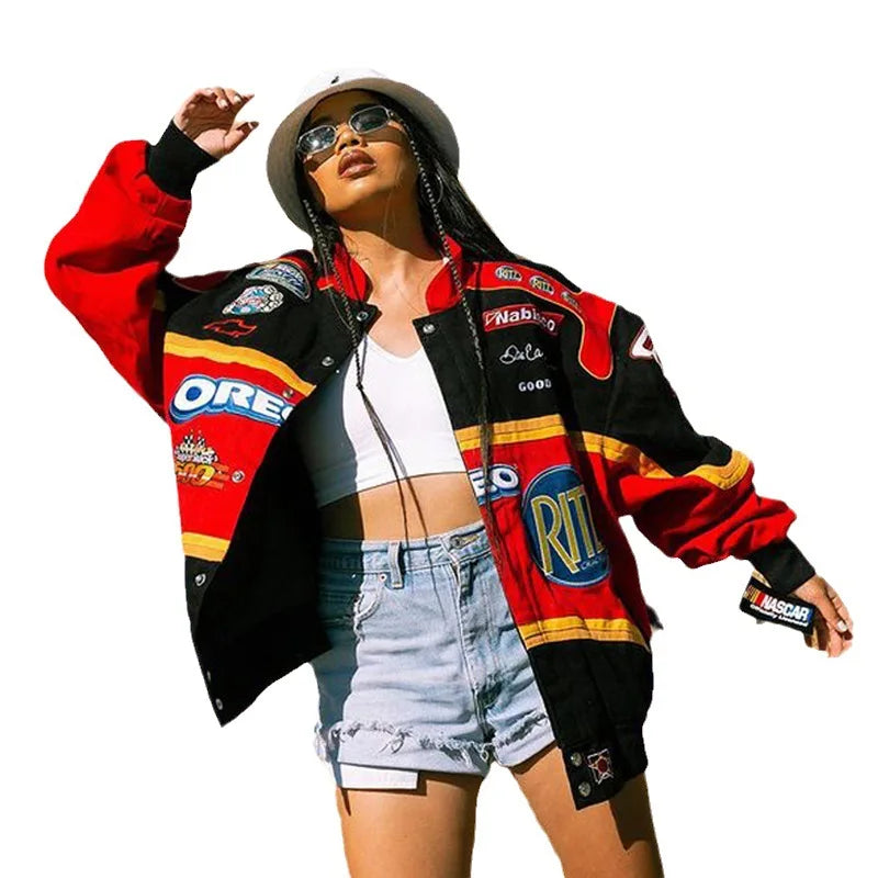 Women's Printed Motorcycle  jacket Punk